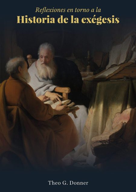 Pintura de dos hombres de edad avanzada en una habitación antigua, sumidos en una discusión académica con libros y manuscritos esparcidos por una mesa y uno de ellos señalando un texto.