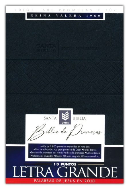 Biblia RVR60 De Promesas/Letra Grande/Negra/Imitacion Piel