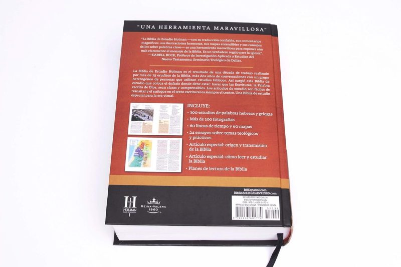 ** Imagen de la contraportada de un libro con temática religiosa, mostrando detalles del contenido y características especiales.