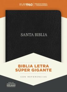 Biblia Letra Súper Gigante negro, piel fabricada con índice RVR 1960