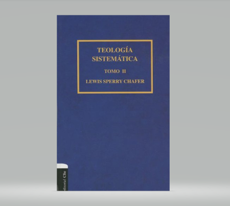 Portada del libro 'Teología Sistemática, Tomo II' de color azul con marco y letras doradas.