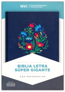 Biblia NVI/Letra Super Gigante/Azul/Bordado Sobre Tela