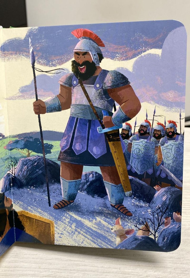Ilustración de un guerrero con armadura y casco con pluma roja liderando un grupo de soldados en formación bélica, en un paisaje rocoso.