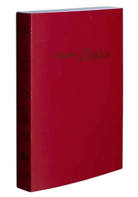 ** Un libro de cubierta roja con letras negras en la parte frontal.