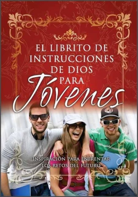 El Librito de Instrucciones de Dios para Jóvenes" con un grupo de jóvenes sonrientes.
