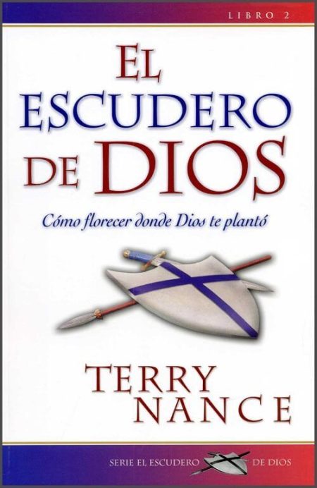 El Escudero de Dios" de Terry Nance, con un escudo y una espada.