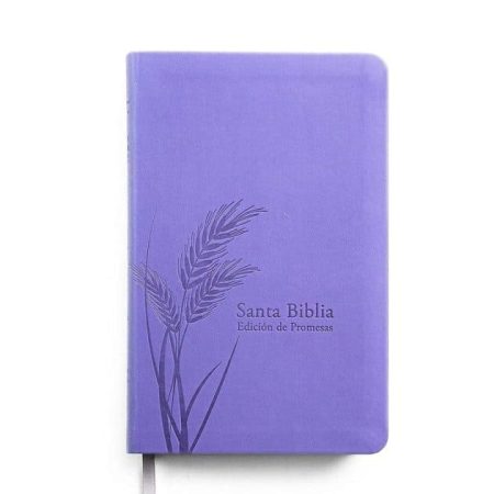  Biblia de color morado con diseño de espigas en la portada