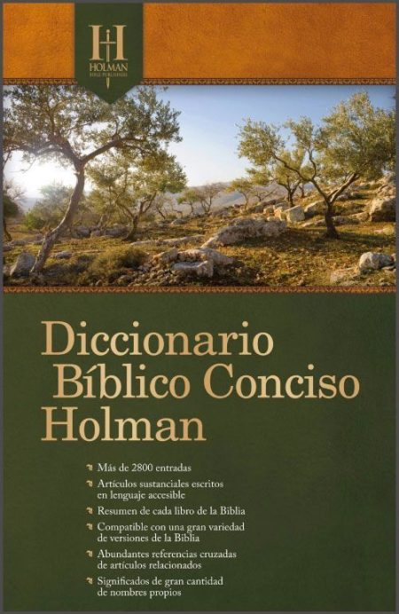 ** Imagen de la portada del Diccionario Bíblico Conciso Holman con árboles sobre un paisaje natural.