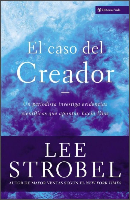 El caso del Creador" de Lee Strobel en tonos azul y púrpura.