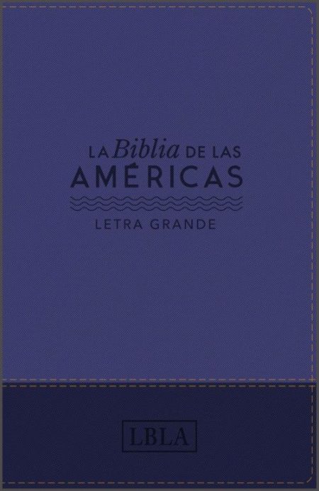 ** Portada de la Biblia de las Américas con cubierta azul y título en el centro.