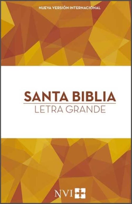 ** Portada de la Santa Biblia, Nueva Versión Internacional, con diseño geométrico en tonos amarillos y naranjas y texto en letras grandes.