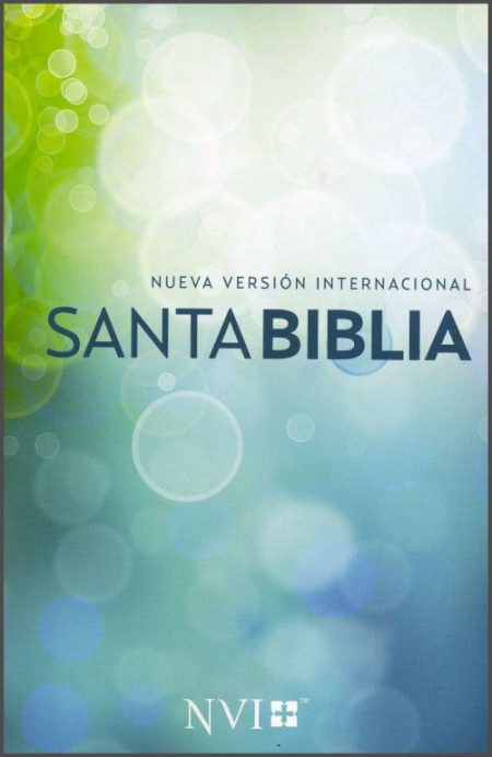  Portada de la Santa Biblia en la Nueva Versión Internacional con un fondo de tonos verdes y azules.