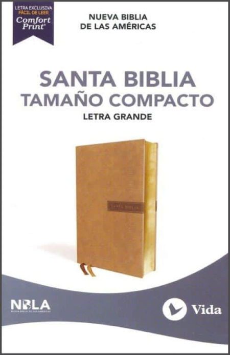 ** Portada de la "Santa Biblia Tamaño Compacto" con letra grande, versión Nueva Biblia de las Américas.