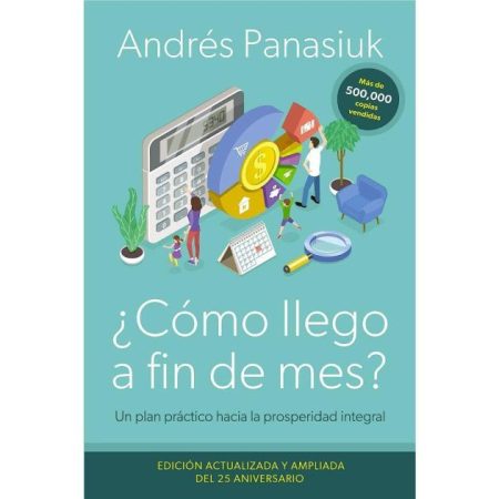 ¿Cómo llego a fin de mes?" por Andrés Panasiuk, con gráficos relacionados con finanzas y un fondo verde.