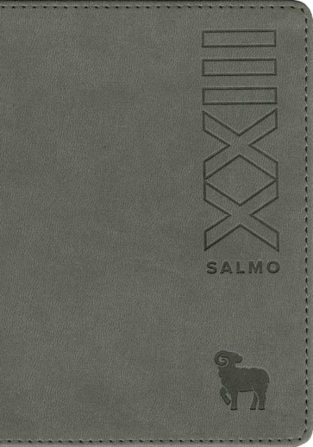 ** Portada de color gris con el número romano XXIII y la palabra "Salmo" grabados. Un pequeño dibujo de una oveja se encuentra en la esquina inferior derecha.
