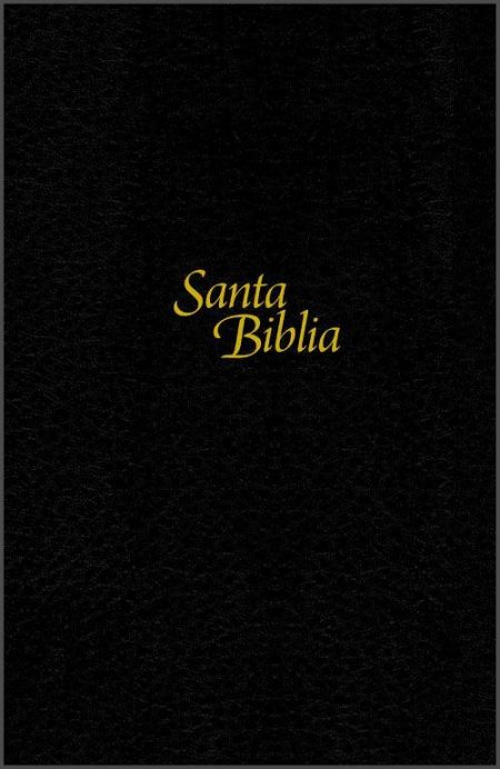 ** Portada de la Santa Biblia con cubierta negra.
