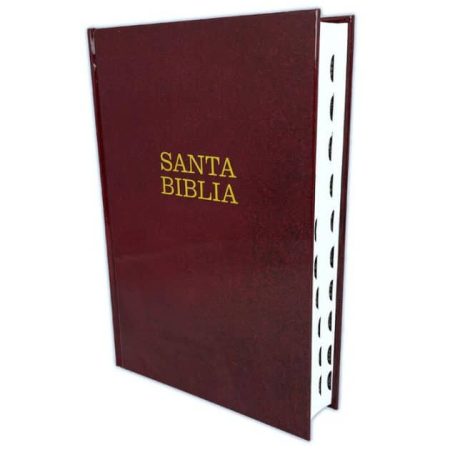 ** Imagen de una Biblia con cubierta roja y cortes dorados.