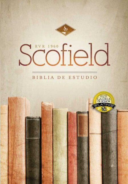 ** Portada de la Biblia de Estudio Scofield con varias biblias alineadas.