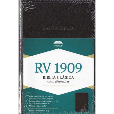 ** Imagen de la portada de una Biblia Clásica con el texto "RV 1909" y "Santa Biblia" en la parte superior.