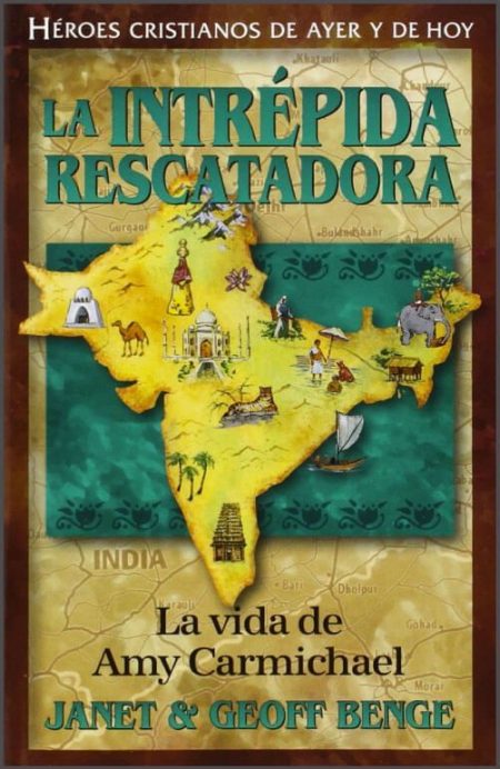 La Intrépida Rescatadora" mostrando un mapa de India con ilustraciones de actividades relevantes.