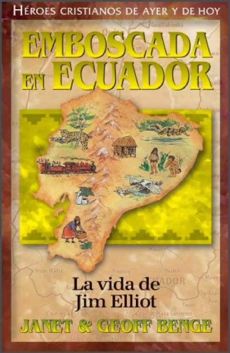 Emboscada en Ecuador" que muestra un mapa ilustrado de Ecuador con elementos indígenas y paisajes naturales.