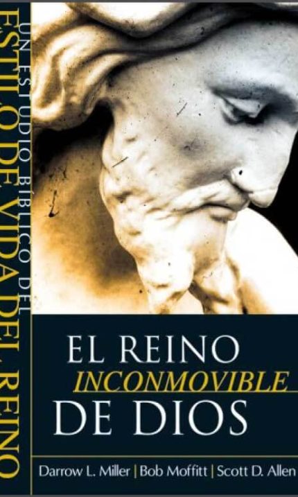 El Reino Inconmovible de Dios" con la imagen de un rostro de escultura clásica en un tono claro, con el título y autores al pie.