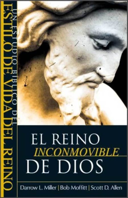 El Reino Inconmovible de Dios" con la imagen de un rostro de escultura clásica en un tono claro, con el título y autores al pie.