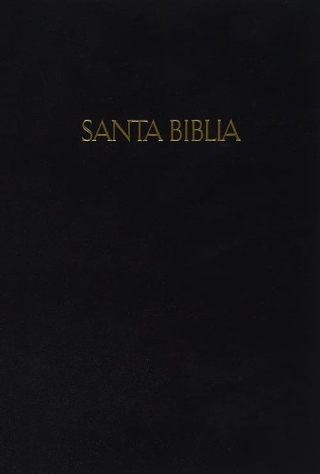 ** Portada negra de la Santa Biblia con texto dorado