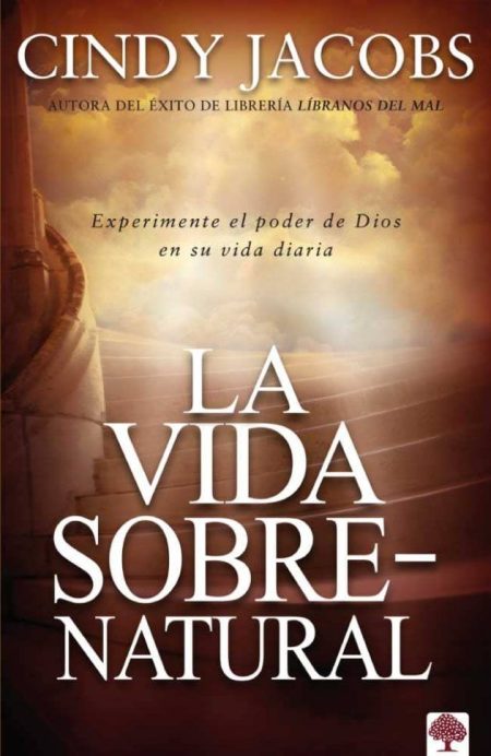 La Vida Sobrenatural" de Cindy Jacobs, con un diseño que incluye un fondo celestial y el título en letras grandes en el centro.