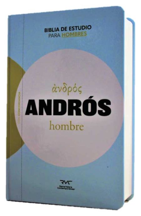 ** Cubierta de la Biblia de Estudio titulada "ANDRÓS" para hombres.