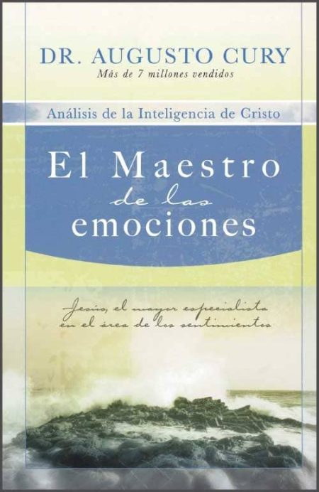 El Maestro de las Emociones" de Dr. Augusto Cury, con un diseño en tonos verdes y azules, y una imagen de olas rompiendo en el mar al fondo.