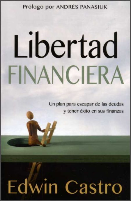 Libertad Financiera" de Edwin Castro, que muestra una figura sujetando una gran moneda de madera con el título destacado.