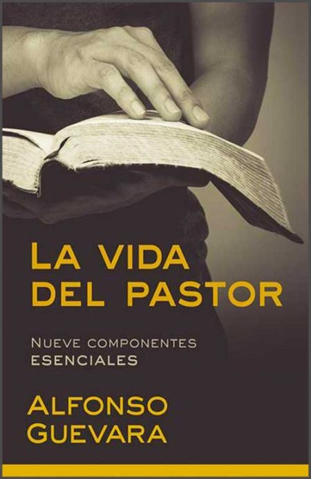 La Vida del Pastor" de Alfonso Guevara, mostrando manos sosteniendo un libro abierto.