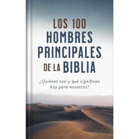 Los 100 Hombres Principales de la Biblia" con un paisaje desértico.