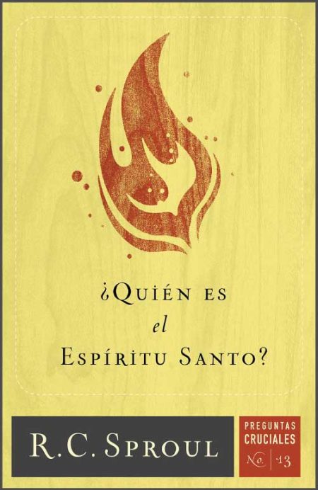 ¿Quién es el Espíritu Santo?" de R.C. Sproul con un diseño de llama estilizada en tonos rojos sobre un fondo amarillo.