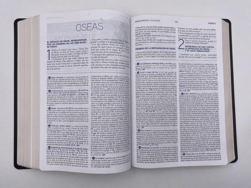 ** Imagen de una biblia abierta en el libro de Oseas con texto en español.