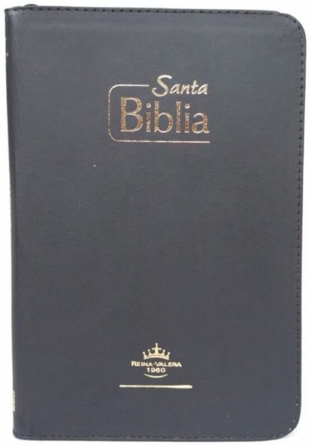 ** Portada de una Biblia de Reina Valera en color negro.