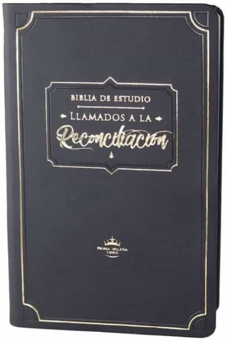 ** Portada de la Biblia de Estudio "Llamados a la Reconciliación" en color negro.