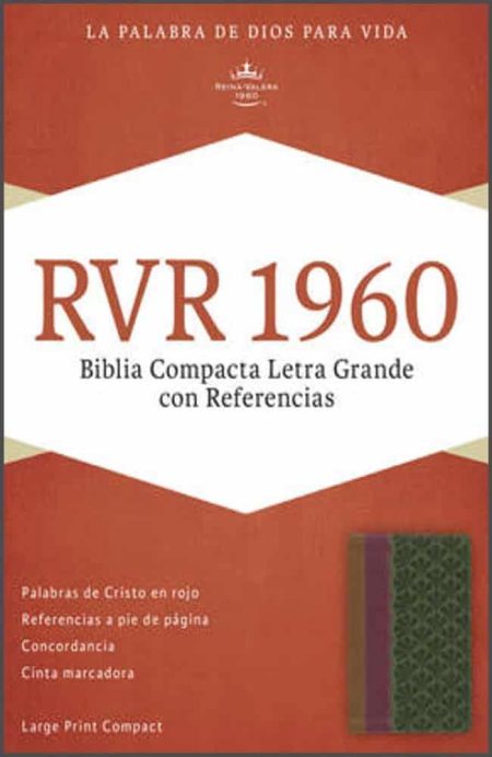 ** Portada de la Biblia RVR 1960, Biblia Compacta Letra Grande con Referencias.