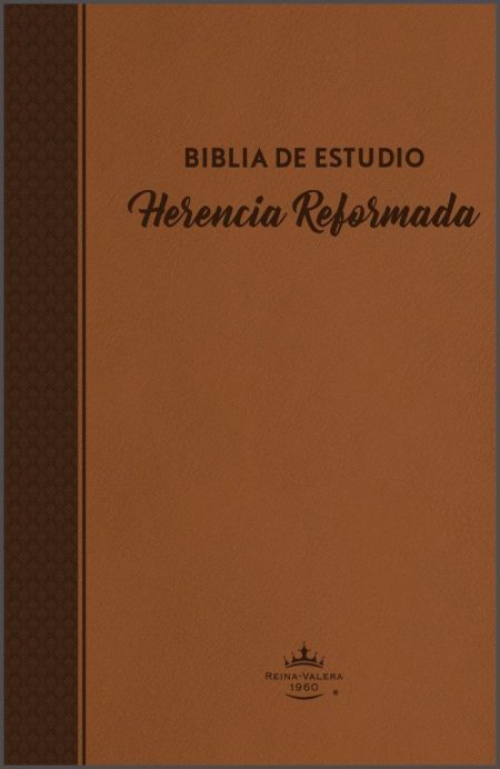 ** Portada de la Biblia de Estudio Herencia Reformada con cubierta marrón.