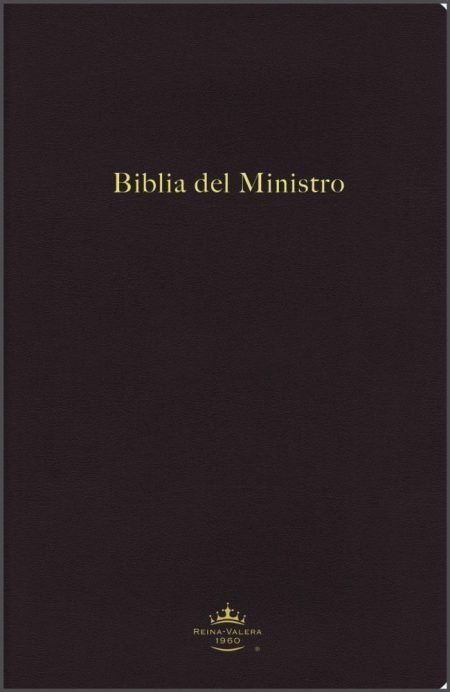  Portada negra de la Biblia del Ministro con letras doradas.