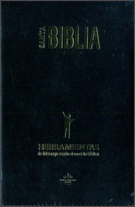 ** Portada de la "Santa Biblia" con el subtítulo "Herramientas de liderazgo según el modelo bíblico".