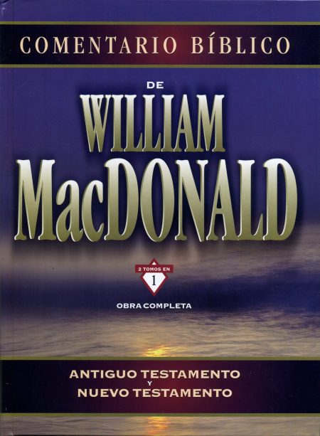 Comentario Bíblico de William MacDonald", mostrando texto en un fondo adornado con un paisaje.