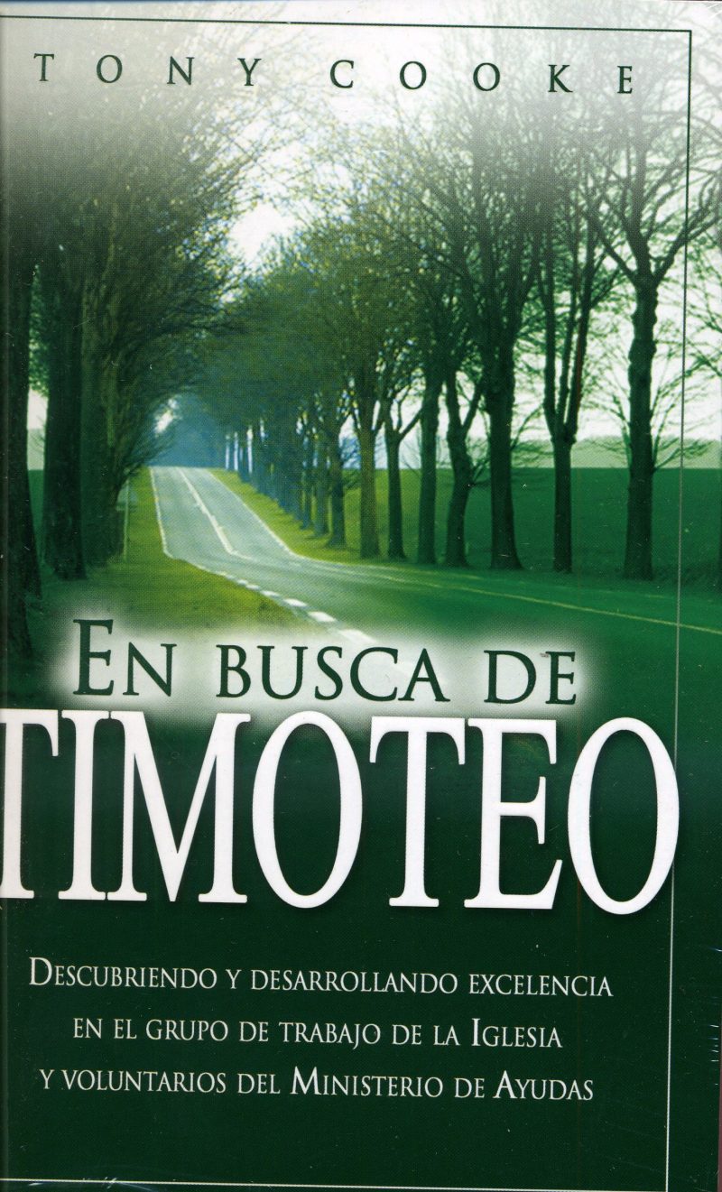 En busca de Timoteo" de Tony Cooke, mostrando una carretera arbolada bajo un cielo nublado.