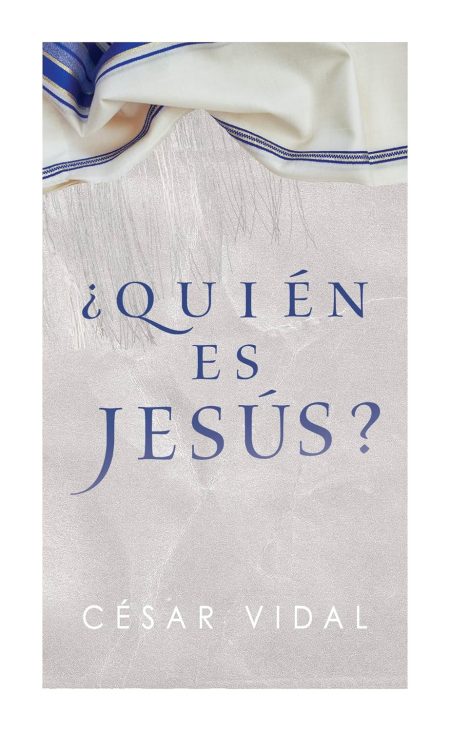 ¿Quién es Jesús?" de César Vidal, con mantón blanco y azul.