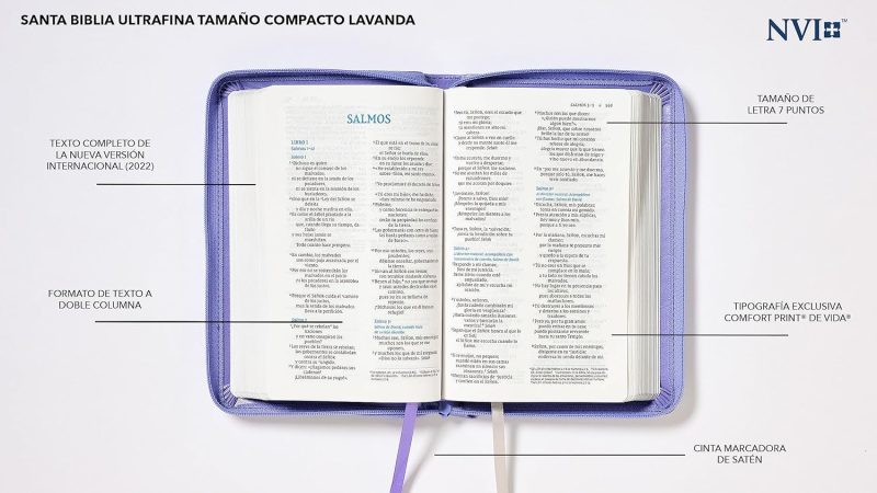 Biblia NVI Compacta Azul Lavanda Símil Piel con Cierre - Image 2
