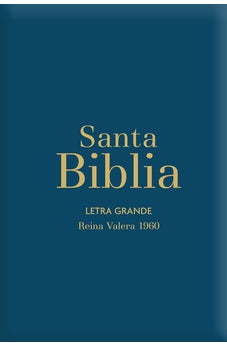 Biblia RVR 1960 Letra Grande Tamaño Manual Azúl Acero con Cierre con Índice