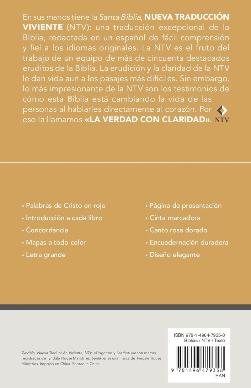 Biblia NTV/Edición Personal/Letra Grande/Rosado Metálico - Image 3