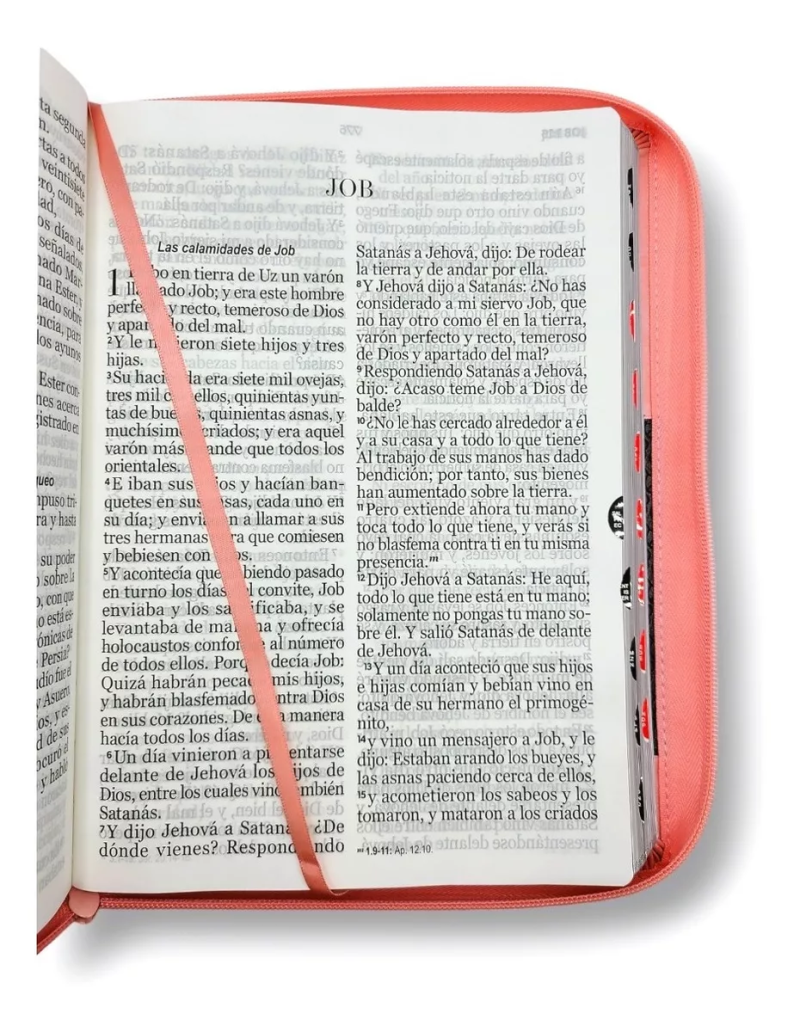 Biblia RVR 1960 Letra Súper Gigante Símil Piel Duotone Rosa Café con Índice con Cierre - Image 2