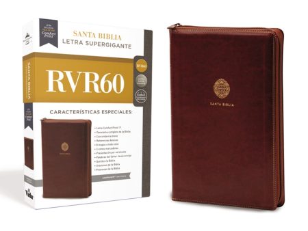 Biblia RVR 1960 Letra Súper Gigante Piel Café con Cierre
